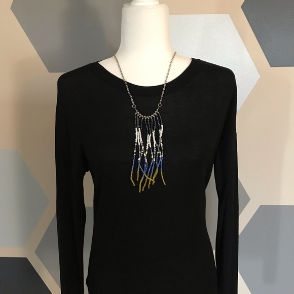 Multi Color Beaded Tassel Necklace - Picture 1 of 4